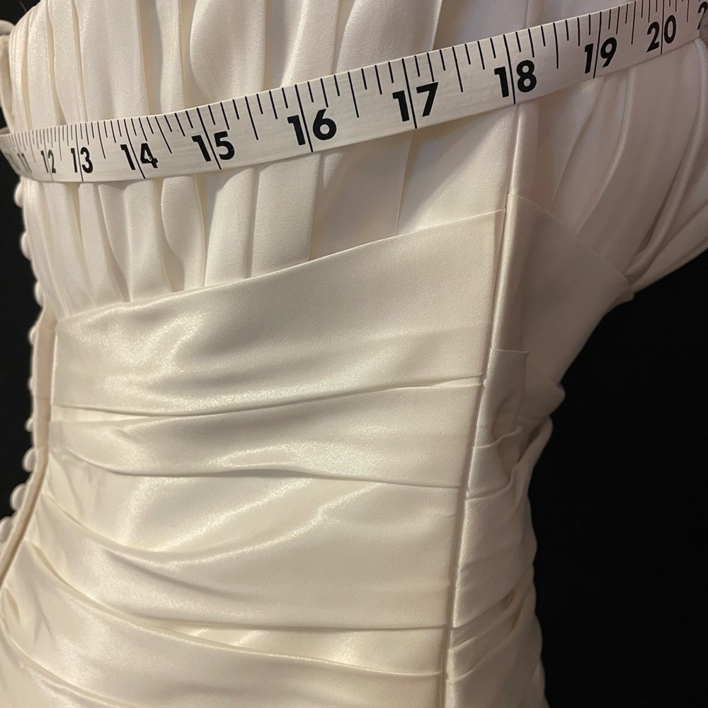 Mori Lee by Madeline Gardner Pleated Bodice Ruched Ball Gown Wedding Dress Sz 16 - Picture 9 of 15